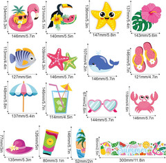 73 Pcs Hello Summer Cutouts for Bulletin Board Decorations – Hawaiian Tropical P