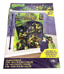 TEENAGE MUTANT NINJA TURTLES Wall Decor Scene Setter Birthday Party Kit NEW