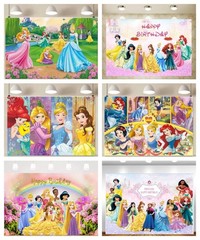 dancing princesses backdrop photo Background Banner Birthday Party Decorations