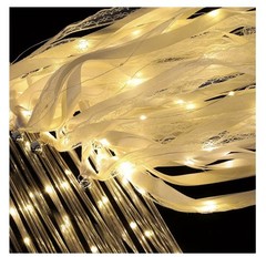 50 Pcs Wedding Wands Ribbon Streamers with 3 Flashing Modes Warm white