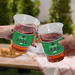 50Pcs Graduation Decorations 2026 Disposable Graduation Cups Congrats Grad Class