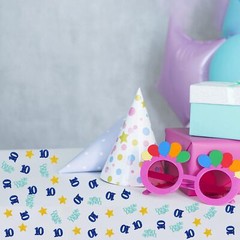 Double Digits 10 Confetti 100pcs Blue Glitter 10th Birthday Table Decoration