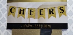 New Year’s Banner Glitter CHEERS 2 Sided Design 6.5 Feet Celebrate Party Decor