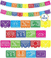 36 FT Cinco De Mayo Decorations, 2 Pack Mexican Party Banner, Plastic Fiesta