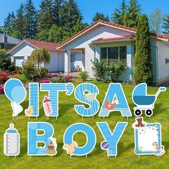 Versatile ‘IT’S A BOY’ Yard Signs Set for Gender Reveal and Baby Shower Parties