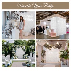 12 Pcs Shimmer Wall Backdrop Panels Square Sequin Party Decoration White 3×4 Ft