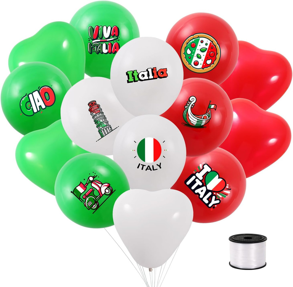 Italian Balloons 96pcs Italy Balloons Htabiol Italian Party Decorations Italy…