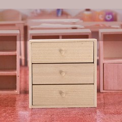 Mini Doll House Bookcase Playset Accessories – Miniature Wood Bookshelf & Cab…