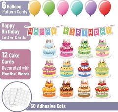Happy Birthday Bulletin Board Set, 20 Pcs, Decorations for Birthday