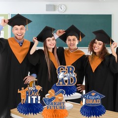 12pcs Graduation Table Decorations,Orange and Blue Graduation Decorations Gra…