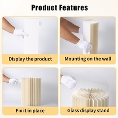 3PCS Party Cylinder Stands, Foldable Pedestal Display Columns w/ Acrylic Discs