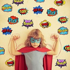 30 Hero Themed Party Decorations Signs 6 x 7 Inch Cardboard Cutouts Assorted