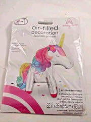 Colorful Birthday Banner 4 PCs Confetti, Unicorn Balloon, Cupcake Balloon