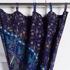 100% cotton mandala,blue turquoise oriental curtains with loops boho style