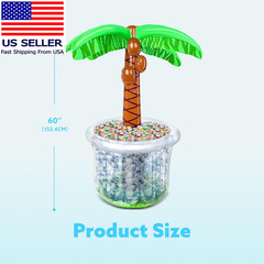60″ Inflatable Palm Tree Cooler, Beach Theme Decor, Pool Party Decorations, Luau