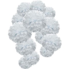 Red Royal Blue White Paper Flower Tissue Pom Poms Party Decorations Supplies