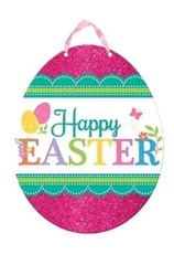 amscan Happy Easter Hanging Egg Sign 11.5″ x 9.25″ Glitter Egg Fiberboard