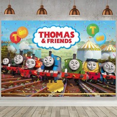 Thomas Train Party Decorations Backdrop Banner Poster Vinyl Birthday Gift