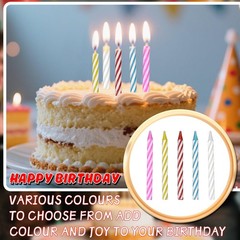 MAQIHAN Multicolor Spiral Birthday Candles 6×0.5 cm/2.36×0.2 in, Multicolored