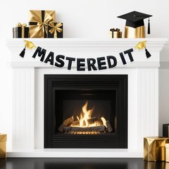 Gold and Black Graduation Decorations Pre-Strung Handmade Felt Mastered It Si…