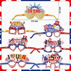 14pcs 250th USA Patriotic Party Decorations Eyeglasses, American 250th Anniversa