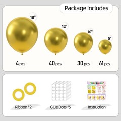 135Pcs Metallic Chrome Balloons Garland Arch Kit Wedding, Birthday, Baby Shower