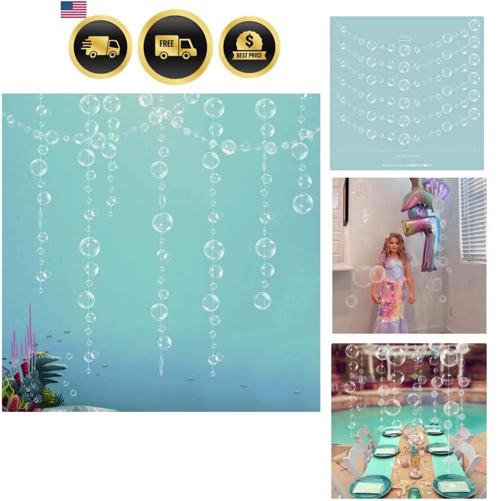Under the Sea Party Decorations White Bubble Garlands Little Mermaid Birthday…