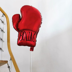 Boxing Birthday Party Decorations，Red Black Boxing Gloves Foil Balloons,Wrestlin
