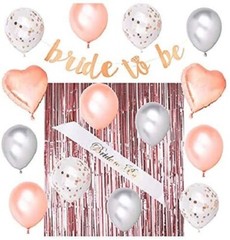 Party Decorations Bridal Shower / Bachelorette Sash Foil Curtain Balloons Banner