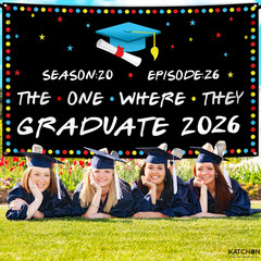 , The One Where They Graduate Backdrop 2026 – XtraLarge, 72×44 Inch | Graduation