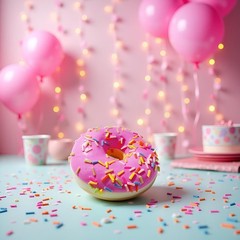 1 Pc Pink Fake Donuts,Donuts Simulation Artificial Doughnuts Dessert Cake Par…