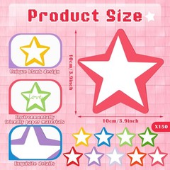 150 PCS Star Cutouts 4 Inches Assorted Color Bulletin Board Paper Die Cut Decor