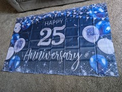 Fabric Happy 25th Anniversary Banner Flag 6′ X 4′ Tall #005