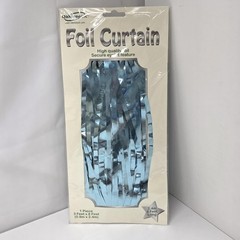 Blue Foil Curtain Self Adhesive Fringe Tinsel Shimmer Birthday Party Door