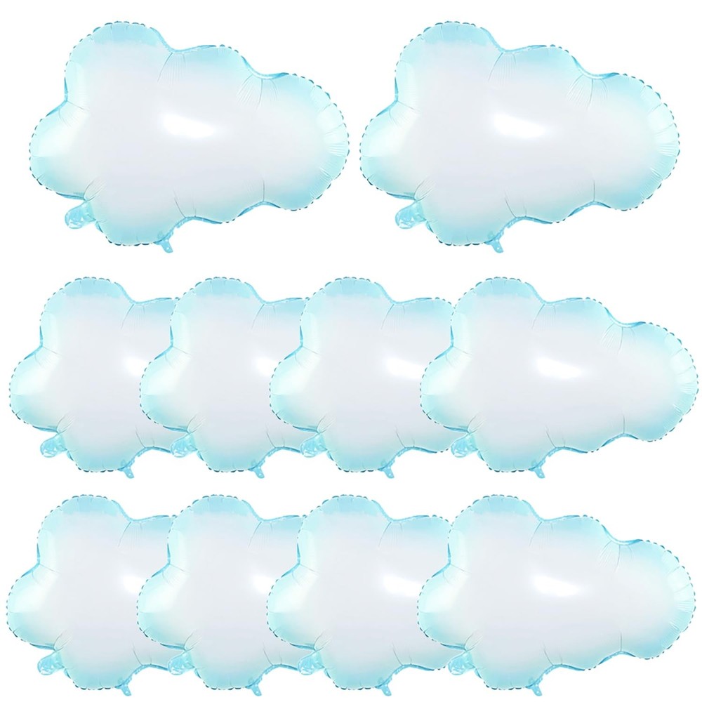 10 Pcs White Cloud Balloons, Clouds Theme Decorations for Baby Shower and Par…