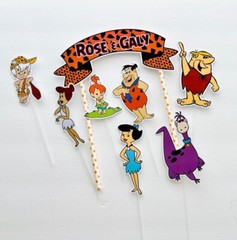 Personalized The Flintstones Themed Cake Topper