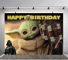 Baby Yoda Party Supplies Backdrop Birthday Decoration Banner 7x5ft