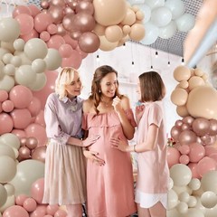 PERPAOL 154pcs Dusty Rose Pink Blush Balloons Garland Arch Kit Baby in Bloom …