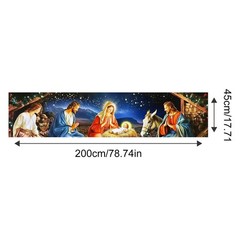 Nativity Scene Banner 79×18 Inches Christmas Fence Banner Holy Night Yard Dis…