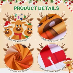 Reindeer Stable Door Cover Banner 70.9 x 35.4 Inch Christmas Holiday Door Dec…