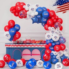 4th of July Balloons Decorations Red White and Blue Balloons 30pcs with Ribbo…