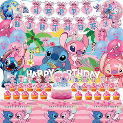 53 PCS Pink Cartoon Birthday Party Decorations Set for Girls Birthday | Cartoon