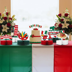 12Pcs Italy Party Decorations Italian Theme Honeycomb Centerpieces for Table I L