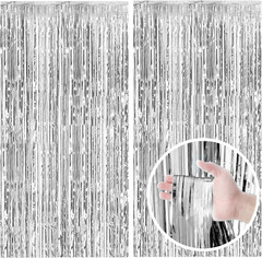 5 Pack Iridescent Party Backdrop Decorations Tinsel Curtain Birthday Decorations