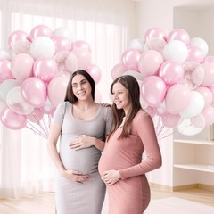 60pcs Pink and White Balloons 12inch with Clear Pastel Pearl Pink Balloons fo…