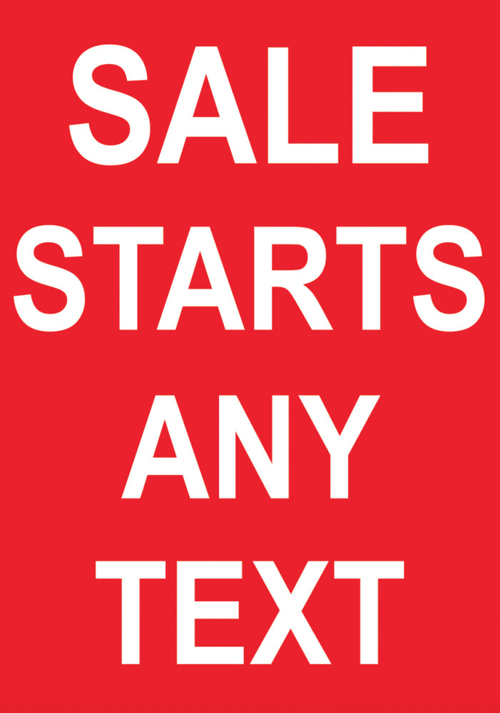 Sale Starts Poster Bespoke Any Text Wording Various Sizes Shop Retail Business
