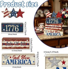 Versatile Independence Day Block Decoration – Wooden 1776 Table Centerpiece