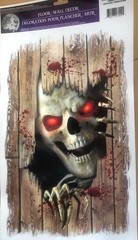 Gothic Horror-PEEPING REDEYE SKULL-Wall Sticker Floor Cling Halloween Decoration