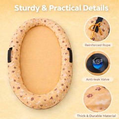 Dog Pool Float Inflatable Paw Safe Durable 55 x 35 Rope Beach Summer