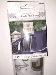 Just Married Car Flag Car Window Flag Wedding Decoration 17.5″ NEW
